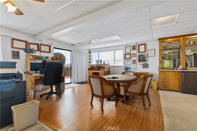 750 Luisita St, Morro Bay, CA 93442 - office space featuring a paneled ceiling, light wood-type flooring, and ceiling fan