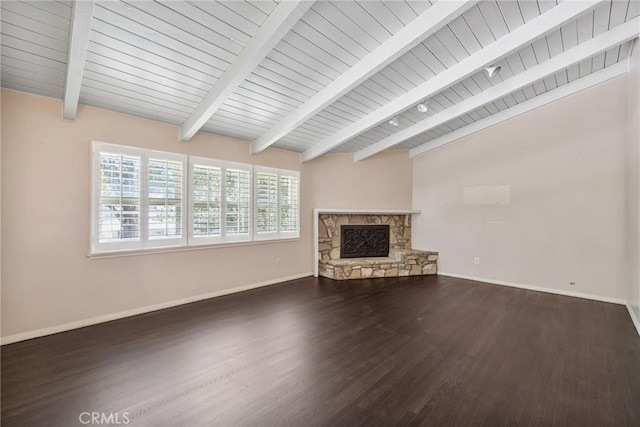 1296 Tiger Tail Dr, Riverside, CA 92506 - unfurnished living room featuring wood finished floors, a fireplace, and wooden ceiling