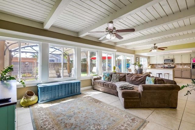 23402 Devonshire Dr, Lake Forest, CA 92630 - sunroom featuring beam ceiling