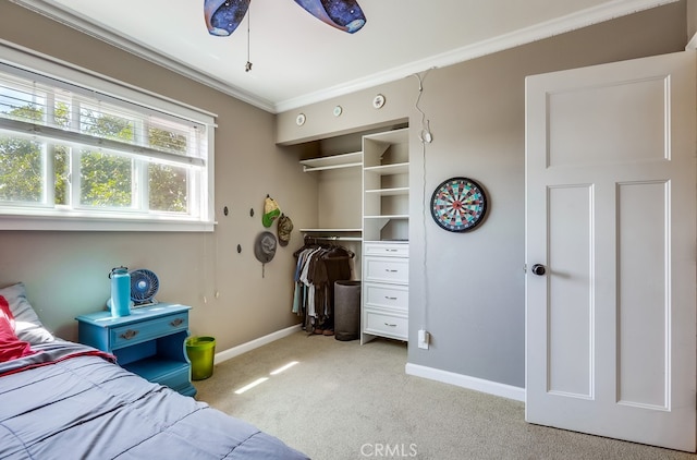 23402 Devonshire Dr, Lake Forest, CA 92630 - carpeted bedroom with crown molding and a closet
