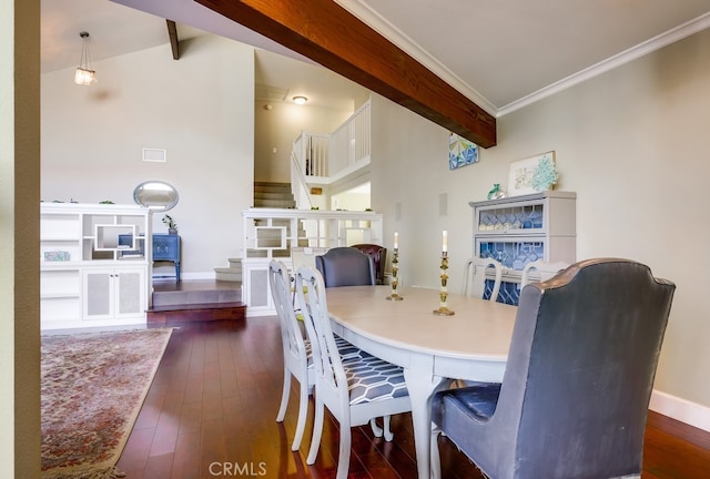 23402 Devonshire Dr, Lake Forest, CA 92630 - dining room with dark wood-style flooring and ornamental molding