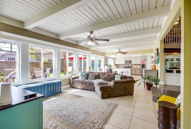 23402 Devonshire Dr, Lake Forest, CA 92630 - sunroom / solarium with healthy amount of natural light and beamed ceiling