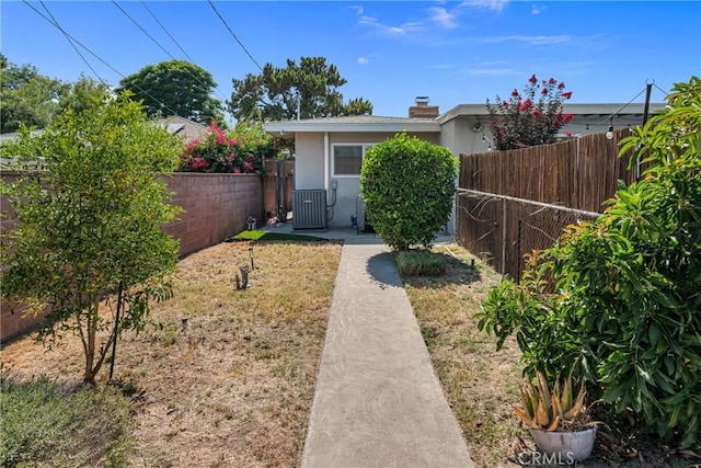 9811 Kempster Ave, Fontana, CA 92335 - view of front facade with a fenced backyard, a chimney, and stucco siding