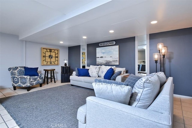 4140 Warner Blvd Unit 302, Burbank, CA 91505 - living room with tile patterned flooring and recessed lighting