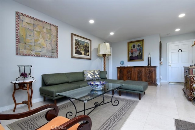 4140 Warner Blvd Unit 302, Burbank, CA 91505 - tiled living room featuring recessed lighting
