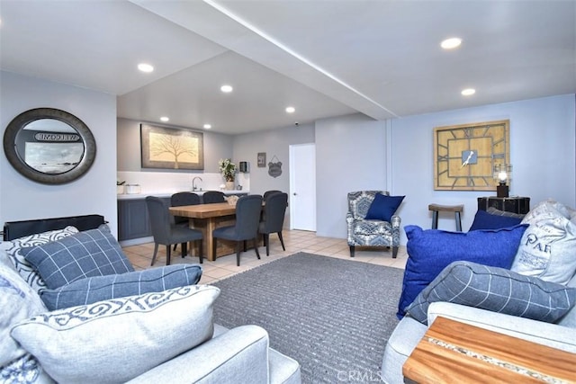 4140 Warner Blvd Unit 302, Burbank, CA 91505 - living room featuring recessed lighting and light tile patterned floors