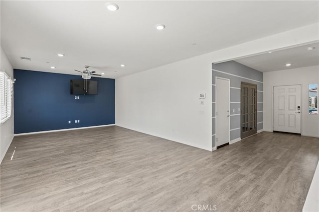 26627 Pearl Blossom Way, Menifee, CA 92585 - spare room featuring recessed lighting, wood finished floors, and a ceiling fan