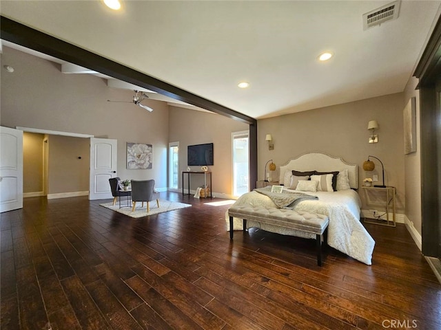 940 N Silent Ranch Dr, Glendora, CA 91741 - bedroom with wood finished floors, recessed lighting, and vaulted ceiling