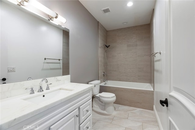 940 N Silent Ranch Dr, Glendora, CA 91741 - bathroom with vanity, tub / shower combination, and recessed lighting