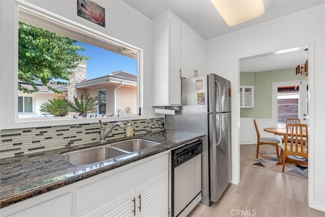 1011 Portola Dr, Arcadia, CA 91007 - kitchen with dishwasher, light wood-type flooring, white cabinets, and a wainscoted wall