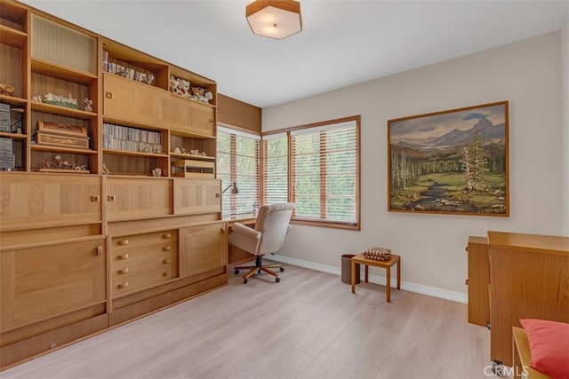 1011 Portola Dr, Arcadia, CA 91007 - office area with baseboards and light wood-style flooring