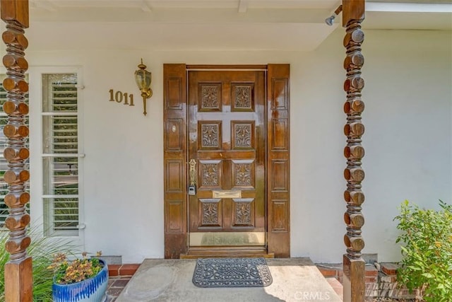 1011 Portola Dr, Arcadia, CA 91007 - entrance to property featuring stucco siding and a porch