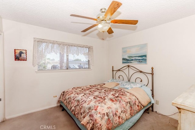 17480 Fontlee Ln, Fontana, CA 92335 - carpeted bedroom featuring a textured ceiling and a ceiling fan
