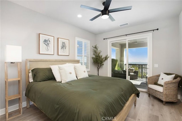 2526 N La Colina Ct, Orange, CA 92867 - bedroom featuring access to outside, wood finished floors, multiple windows, and recessed lighting