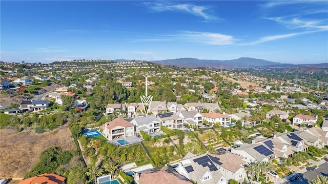 2526 N La Colina Ct, Orange, CA 92867 - aerial overview of property's location with a mountain backdrop and nearby suburban area