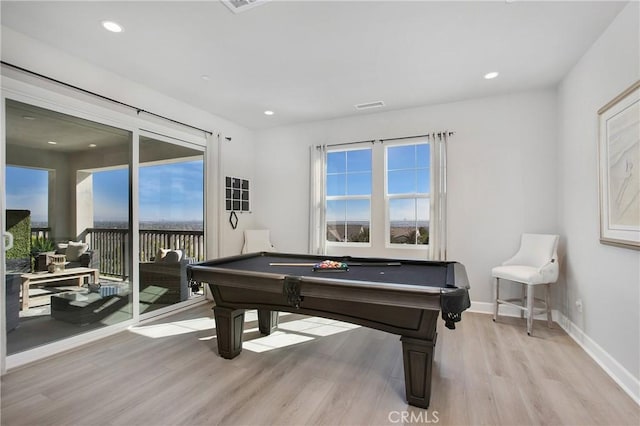 2526 N La Colina Ct, Orange, CA 92867 - playroom with light wood-style flooring, pool table, and recessed lighting