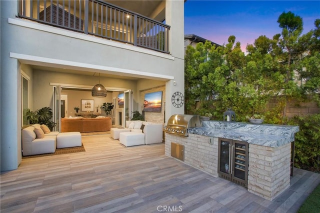 2526 N La Colina Ct, Orange, CA 92867 - patio / terrace with area for grilling, an outdoor living space, and wine cooler