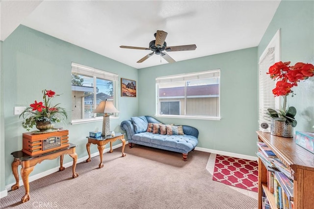 929 9th St, Williams, CA 95987 - living area featuring carpet floors and a ceiling fan