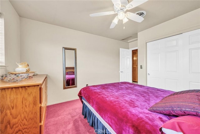929 9th St, Williams, CA 95987 - bedroom featuring carpet floors, a ceiling fan, and a closet
