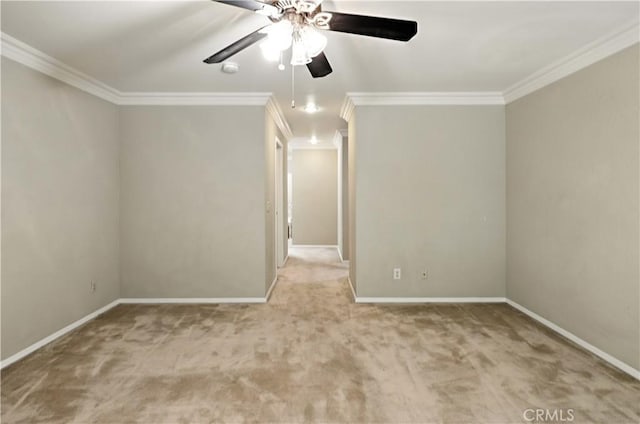 524 St Kevin Ct, Merced, CA 95348 - carpeted spare room with crown molding, ceiling fan, and a smoke detector