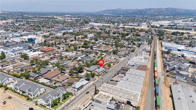 252 S 7th St, Montebello, CA 90640 - aerial overview of property's location featuring a mountain backdrop