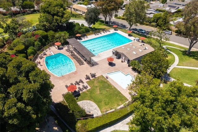 5231 Hiram Ln, Irvine, CA 92603 - drone / aerial view of a pool area