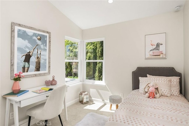 19 Jefferson, Irvine, CA 92620 - carpeted bedroom with vaulted ceiling and an office area