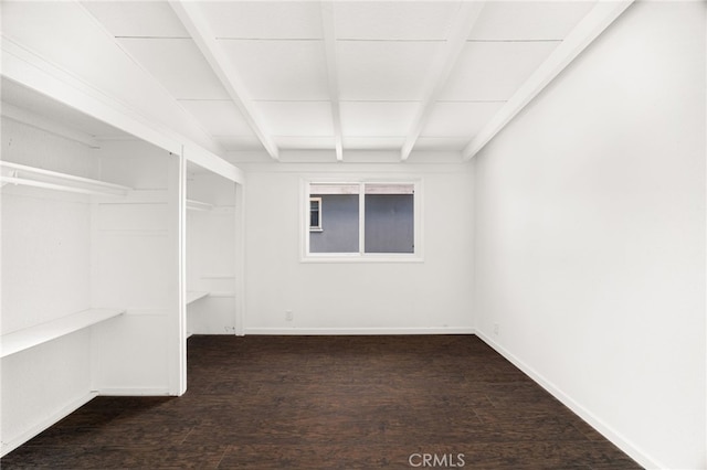 610 W Glen Lyn Dr, Glendora, CA 91740 - unfurnished room with beam ceiling and dark wood-style flooring