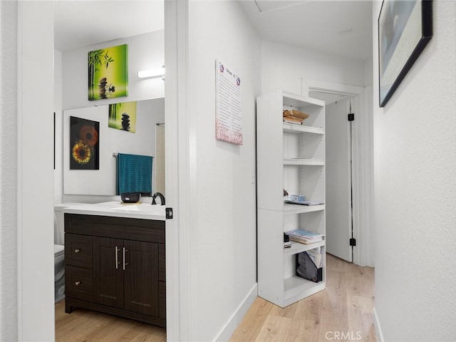 1324 Windermere Ct, Palmdale, CA 93551 - hallway with a sink and light wood-style flooring