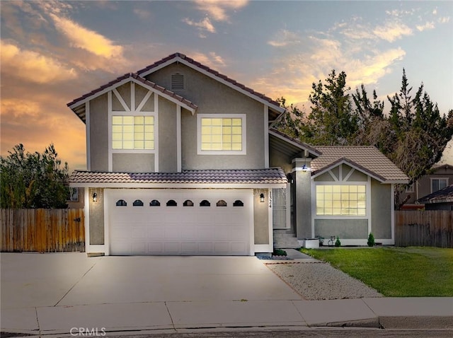 1324 Windermere Ct, Palmdale, CA 93551 - view of front of house with stucco siding and a tiled roof
