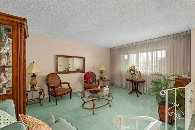 17655 Vine Ct, Fontana, CA 92335 - living room with carpet and a textured ceiling