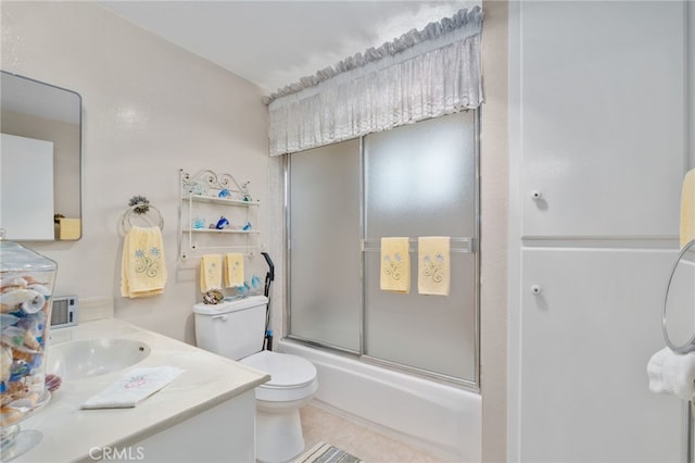 17655 Vine Ct, Fontana, CA 92335 - bathroom featuring vanity, enclosed tub / shower combo, and tile patterned flooring
