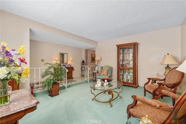 17655 Vine Ct, Fontana, CA 92335 - living area with carpet floors and a textured ceiling