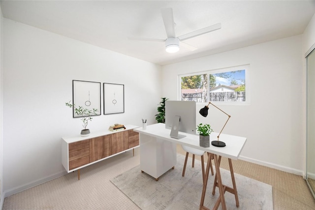 733 S Grove St, Redlands, CA 92374 - home office with light colored carpet and a ceiling fan