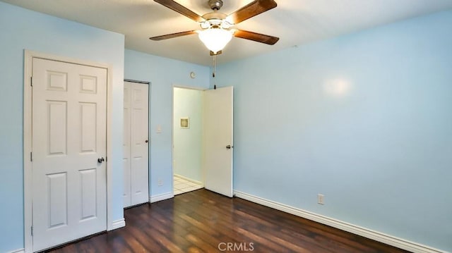 1531 E Ln Palma Ave Unit C2, Anaheim, CA 92805 - unfurnished bedroom with wood finished floors, ceiling fan, and a closet
