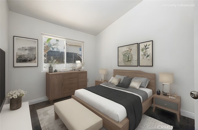 14791 Mountain High Dr, Fontana, CA 92337 - bedroom featuring baseboards and vaulted ceiling
