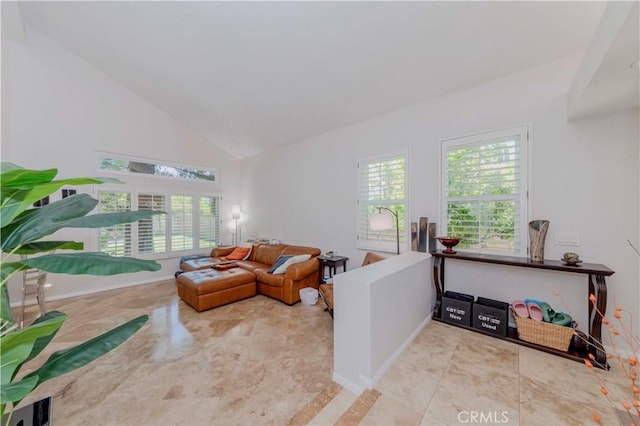 5560 Via Cantada, Yorba Linda, CA 92887 - living area with high vaulted ceiling and baseboards