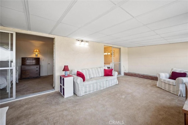 19309 Flowers Ct, Newhall, CA 91321 - living area with a drop ceiling and carpet