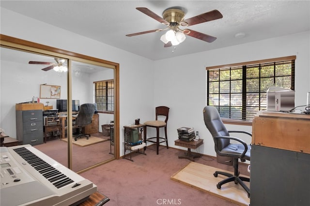 7390 Chase Ave, Hesperia, CA 92345 - office with ceiling fan and carpet floors