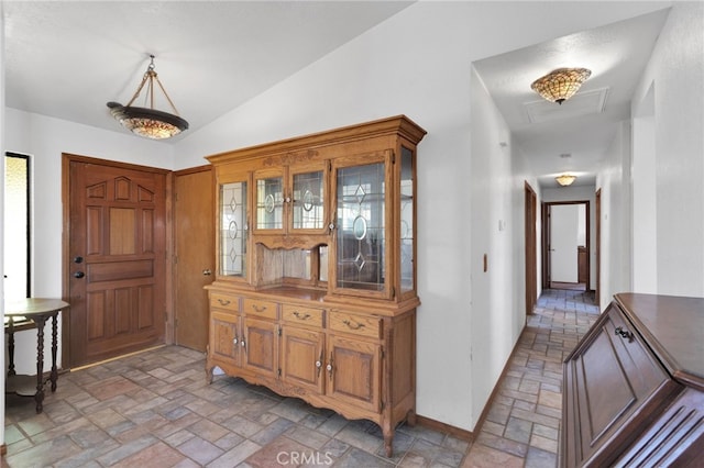 7390 Chase Ave, Hesperia, CA 92345 - entryway with stone tile flooring and vaulted ceiling