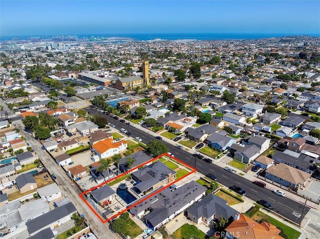 1372 W Sepulveda St, San Pedro, CA 90732 - aerial view of property and surrounding area featuring property boundaries highlighted