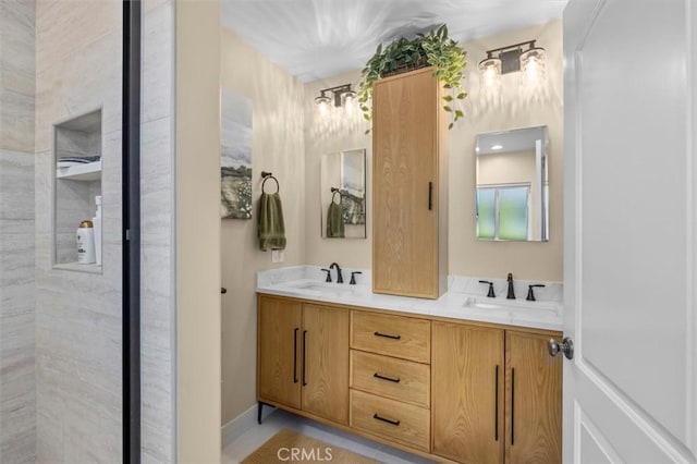 1372 W Sepulveda St, San Pedro, CA 90732 - full bathroom with double vanity and tiled shower