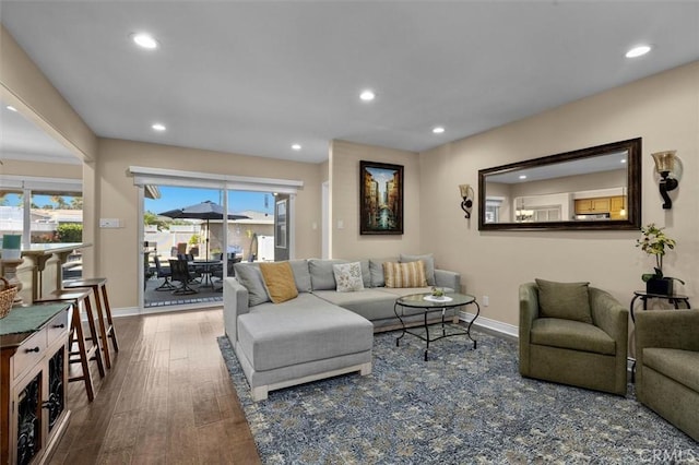 1372 W Sepulveda St, San Pedro, CA 90732 - living room featuring recessed lighting and wood finished floors