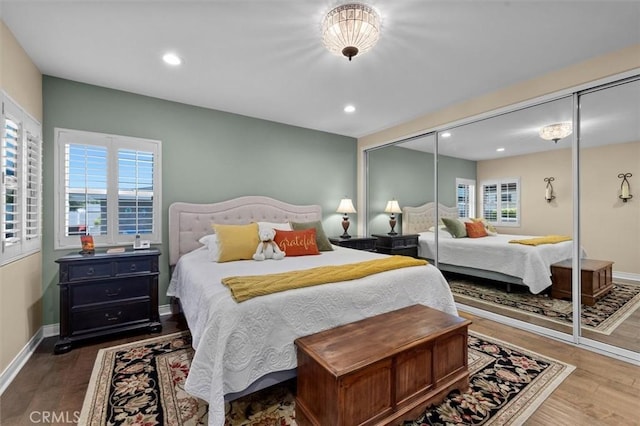 1372 W Sepulveda St, San Pedro, CA 90732 - bedroom featuring multiple windows, wood finished floors, and recessed lighting