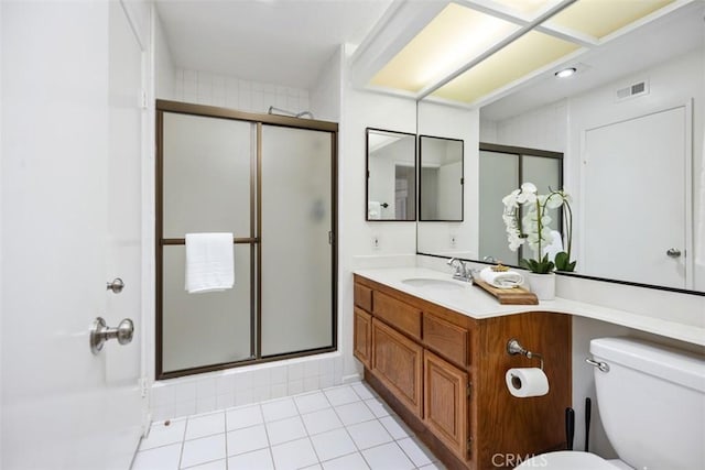 950 Cagney Ln Unit 107, Newport Beach, CA 92663 - bathroom with a shower stall, vanity, and tile patterned flooring