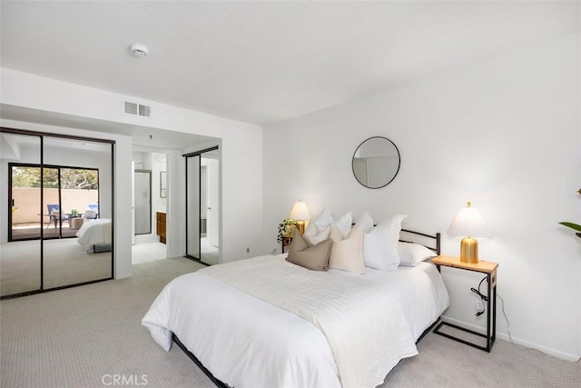 950 Cagney Ln Unit 107, Newport Beach, CA 92663 - bedroom with carpet, access to exterior, and connected bathroom