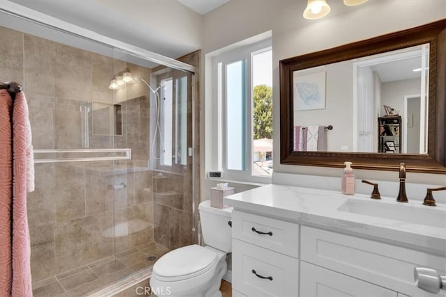 12 Sparrow Hill Ln, Laguna Hills, CA 92653 - bathroom with vanity, plenty of natural light, and a stall shower