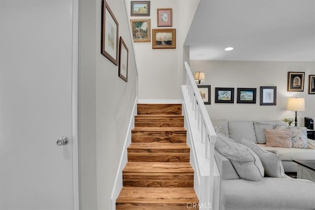 12 Sparrow Hill Ln, Laguna Hills, CA 92653 - stairway with wood finished floors and recessed lighting