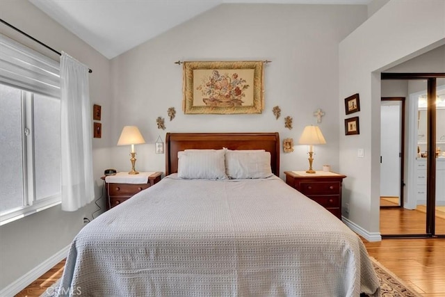 12 Sparrow Hill Ln, Laguna Hills, CA 92653 - bedroom with wood finished floors and vaulted ceiling