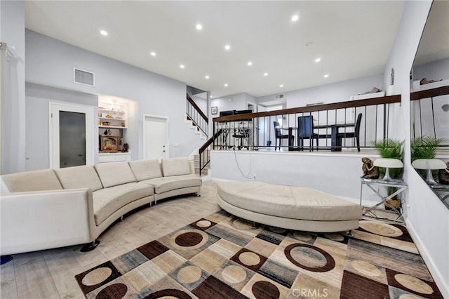 5533 Edward E Horton Ln Unit 6, Encino, CA 91316 - living area with stairs, recessed lighting, and wood finished floors